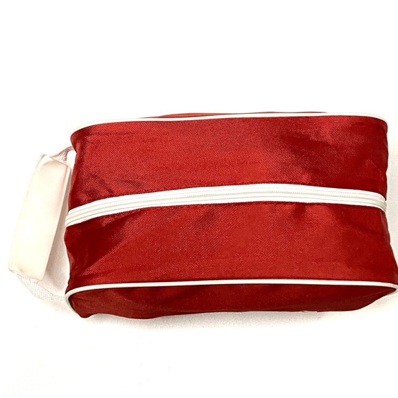 Vintage Old Spice Shaving Toiletry Bag Red Nylon Embroidered Travel Bag 10” Long - Picture 4 of 6